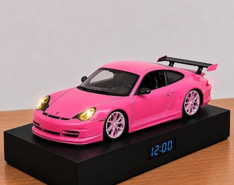 Sportwagen Wecker, handgemacht, realistisches Motorgeräusch, Geschenk für Auto-Enthusiasten, deutsches Design