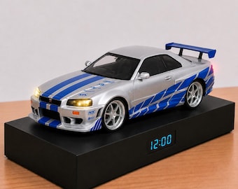 Performance Coupé Wecker, handgemacht, realistisches Motorgeräusch, Geschenk für Auto-Enthusiasten, japanisches Straßendesign