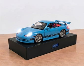 Porsche 911 GT3 RS Alarm Clock – Realistic Engine Sound, Working Headlights, Handmade, Car Enthusiast Gift