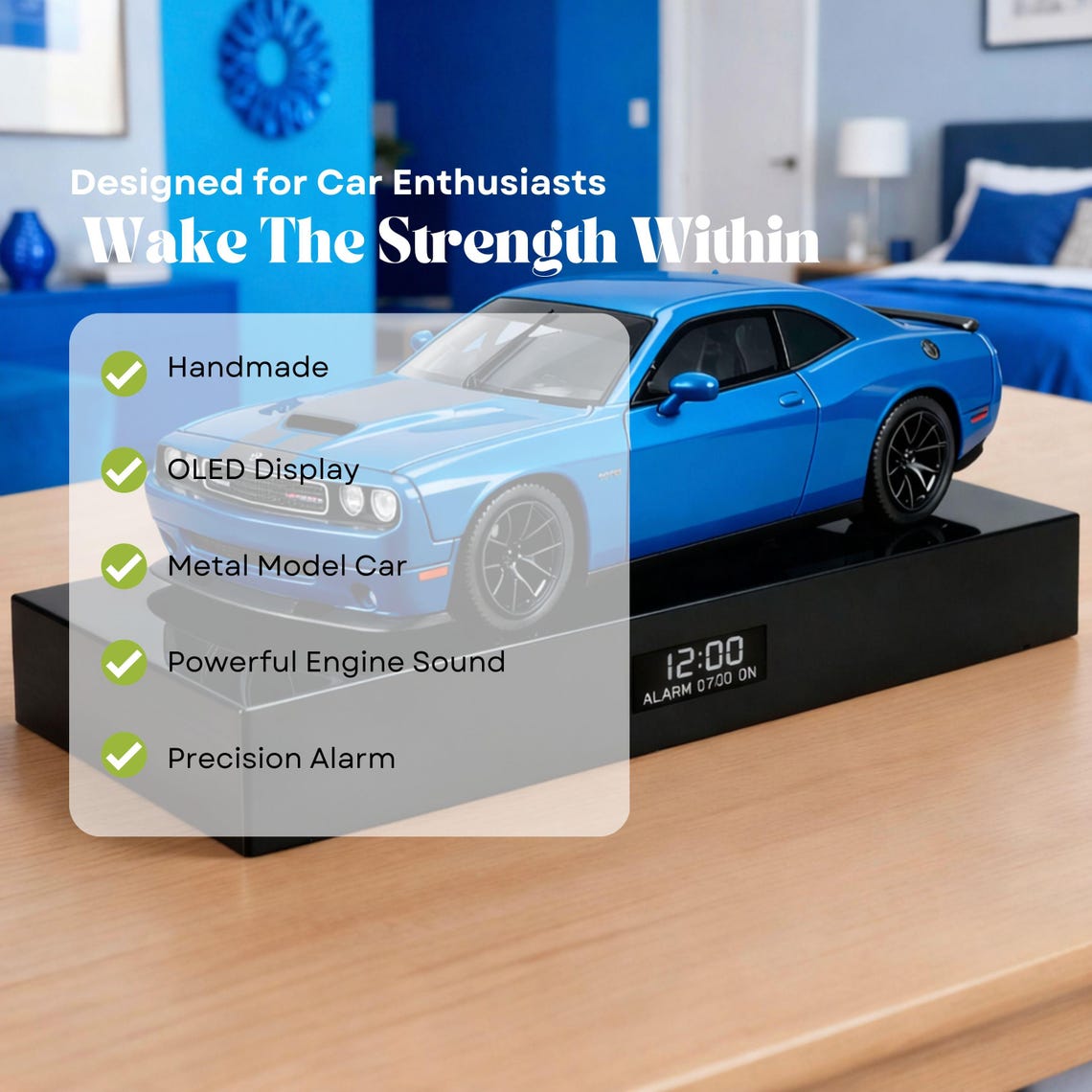 Dodge Challenger SRT8 Car Alarm Clock – Realistic Engine Sound, Man ...