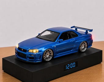 Performance Coupé Wecker, handgemacht, realistisches Motorgeräusch, Geschenk für Auto-Enthusiasten, japanisches Straßendesign