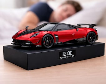 Pagani Huayra autowekker: motorgeluid, stoomeffect, handgemaakt metalen model, cadeau exotische auto, verzamelstuk