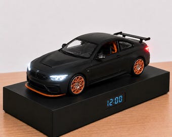 BMW M4 GTS Alarm Clock – Realistic Engine Sound, Working Headlights, Handmade, Car Enthusiast Gift