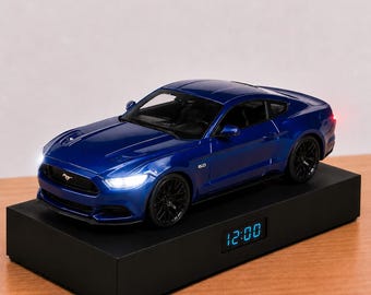 Ford Mustang GT Alarm Clock – Realistic Engine Sound, Working Headlights, Handmade, Car Enthusiast Gift