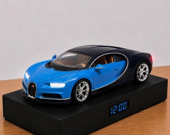 Hypercar Wecker, handgemacht, realistisches Motorgeräusch, Geschenk für Autoliebhaber, französisches Automobildesign