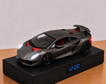 Supersportwagen Wecker, handgemacht, realistisches Motorgeräusch, Geschenk für Autoliebhaber, italienisches Leichtbau Design