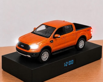 Pick-up Truck Wecker, handgemacht, realistisches Motorgeräusch, Geschenk für Auto-Enthusiasten, amerikanisches Automobildesign