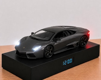 Wecker Supersportwagen, handgemacht, realistisches Motorgeräusch, Geschenk für Autoliebhaber, italienisches exotisches Design