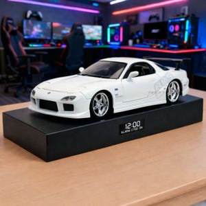 Réveil pour voiture Mazda RX-7 - Son du moteur, modèle en métal fait main, cadeau de moteur rotatif, décoration de bureau JDM