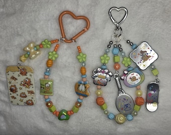 Garfield Beaded Keychain Charm – Cartoon Character Accessory