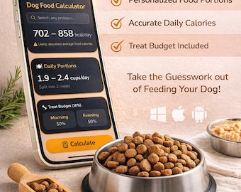 Calculateur de nourriture pour chiens. Ceci est une application.