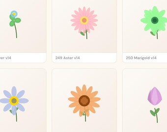 Fleurs sauvages botaniques SVG PNG Bundle, Clipart floral, fichiers de coupe Cricut (téléchargement instantané)