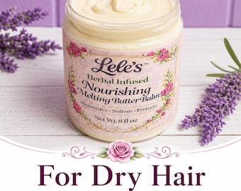 Moisture Sealing Hair Butter for Dry, Damaged Hair, Herbal Infused Softening & Protective Balm for All Hair Types (Growth Support)