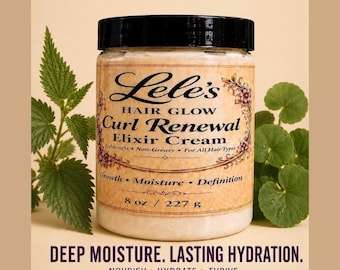 Herbal Infused Curl Cream – Strengthens, Moisturizes & Defines - Promotes Hair Growth (8oz)