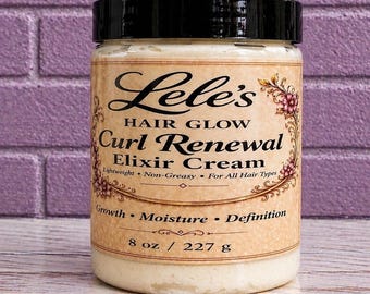 Hair Growth Curl Cream for Thickening & Moisture, Curl Defining Cream for Dry, Frizzy and Thinning Hair, Herbal Leave-In