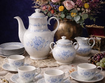 Juego de té porcelana Santa Clara 23 piezas (10 servicios completo)