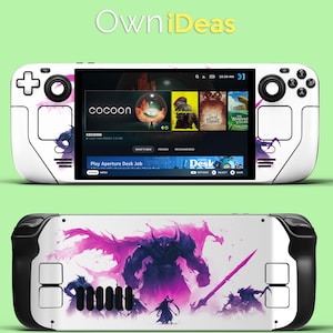 Steam Deck OLED with Clear Protective Case 3M Vinyl Skin Purple Monster Design Customizable Photo Gift for Girlfriend