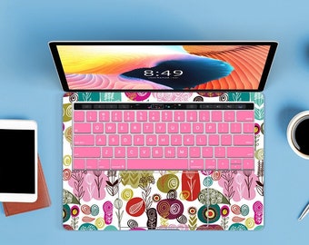 Womens Floral Decals MacBook, Personalized Mac Accessories Sticker Cover Sticker Full Coverage Laptop Skin for  16 Inch Air Pro 13 15 inch