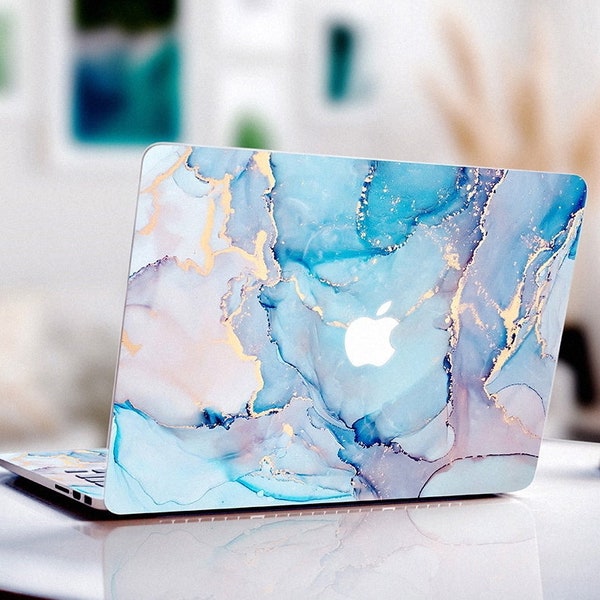 Personalized Macbook Computer Decal Skin Blue Marble Design Mac Laptop Accessories Sticker Keyboard Cover for Macbook Air Pro 13 15 Inch