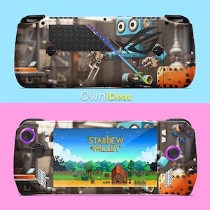 Asus Rog Ally X Case with Vinyl Skins Small Blue Arm Pattern Customizable Photo Couple Gift for Boyfriend
