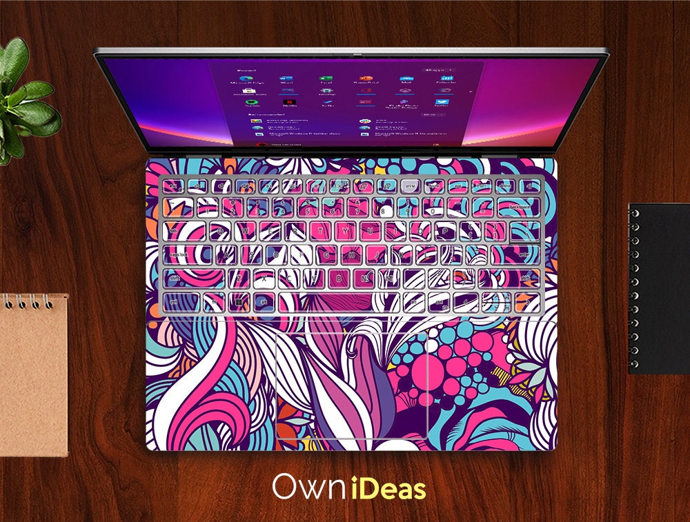 Dell Computer Skin Decal Retro Pattern Style Personalized Customizable ...