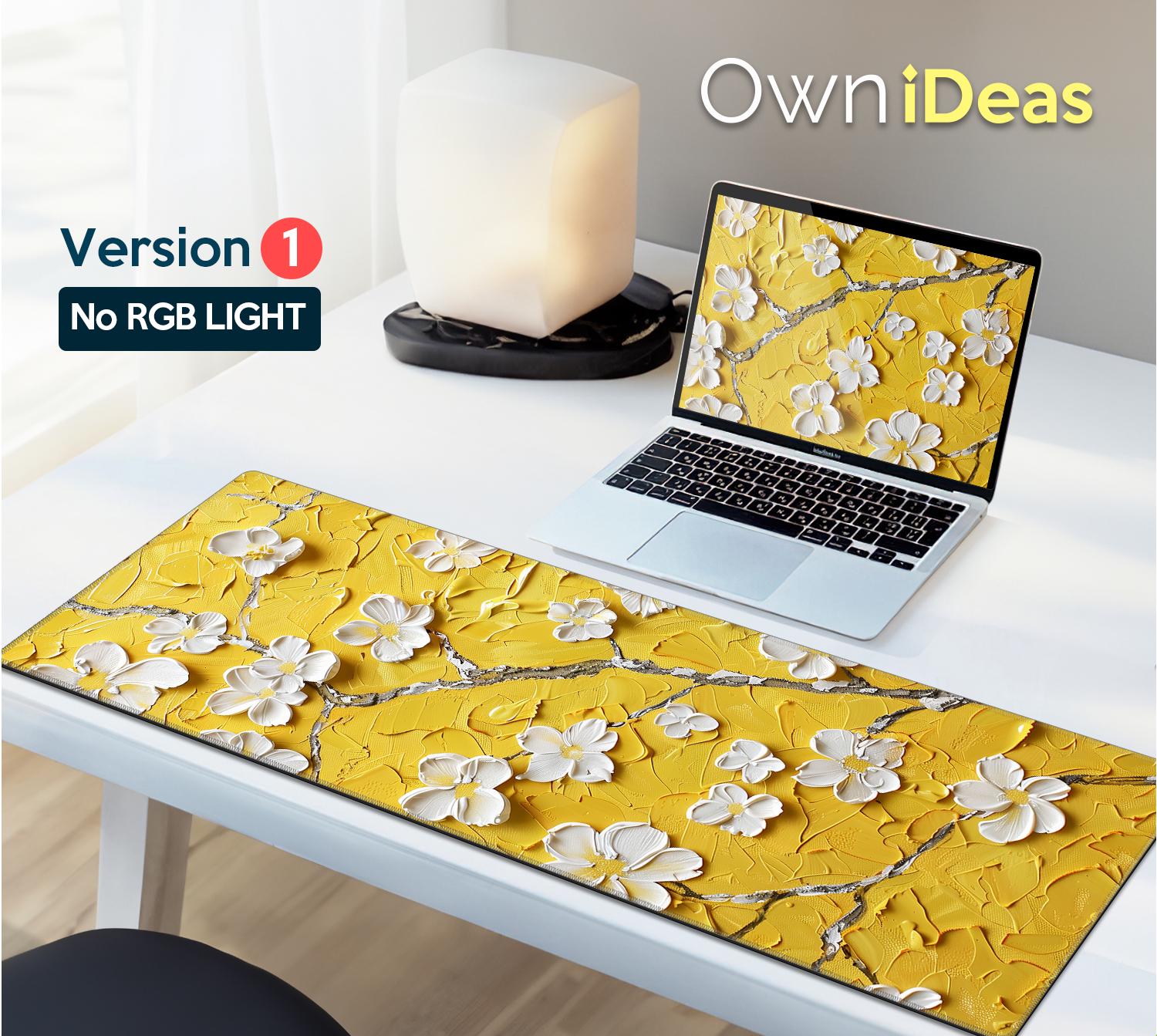 Landscape Desk Mat Yellow Background Flower Mat Office Accessories ...