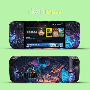 Custom Steam Deck Oled Skin with Transparent Shell Magic Cave Design Birthday Gift for Kids Custom Unique Appearance