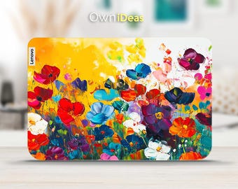 Lenovo Yoga Slim 7 Laptop Protective Decal Oil Painting Flower Pattern Vinyl Sticker for Yoga Thinkpad Thinkbook Ideapad Legion Slim Series