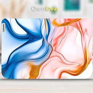 Adhesivo de vinilo personalizado para portátil Lenovo, diseño de mármol, regalo fotográfico personalizado, para Yoga, Thinkpad, Thinkbook, Ideapad Slim, serie Legion