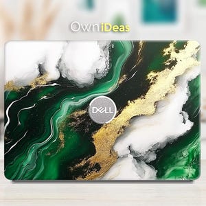 Dell Latitude 5320 Laptop Sticker Dark Green Marble Texture Customized Gift for XPS Latitude Inspiron Vostro Alienware Precision G Series