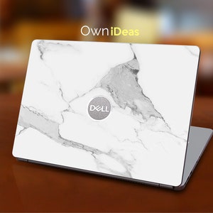 Dell Xps Skin, White Marble Design,Custom Decal,Personalization Gift,  Fits Xps, Latitude, Inspiron, Vostro, Alienware, Precision, G Series