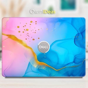 Dell Xps 9440 Laptop Protective Decal Pink Blue Marble Design Gift Vinyl Sticker for Xps Inspiron Vostro Alienware Precision Latitude Series