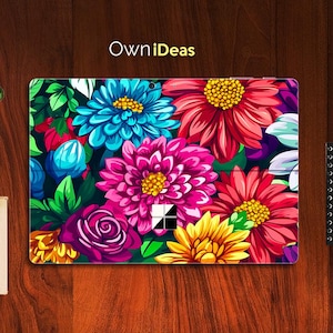 Surface Pro Skin Colorful Large Flower Pattern Customized Personalized Gift for Mother Surface Pro 9 8 7 6 5 4 3 X Surface Go 2, Go 3