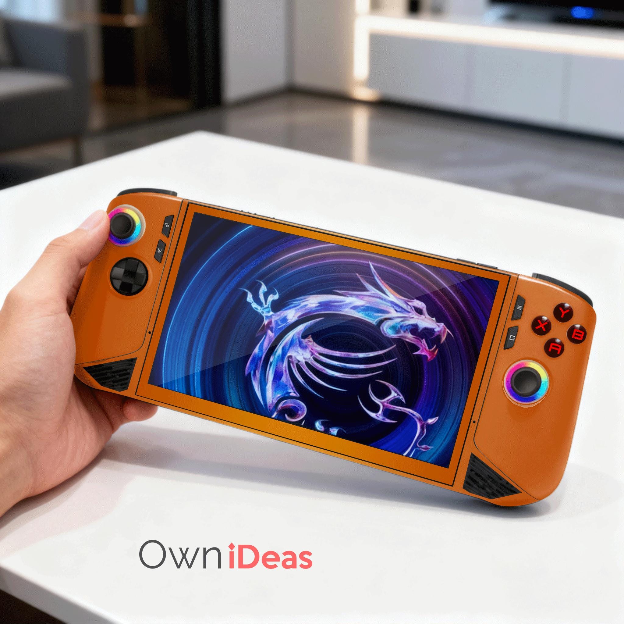 Msi Claw 8ai+ Stickers Clear Protective Case Solid Orange Design
