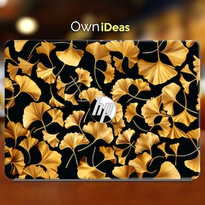 HP Laptop Sticker Gold Falling Leaves Personalized Art Design Retirement Gift for Spectre Envy Pavilion Victus Omen Zbook Elite Probook