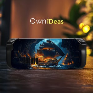 Pegatina de vinilo con diseño de barco pirata personalizado y cubierta transparente para Steam Deck, compatible con Steam Deck y Steam Deck Oled