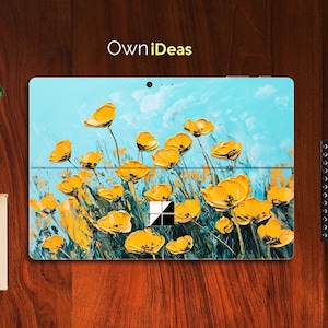 Surface Pro Skin Yellow Oil Painting Small Flower Pattern Personalized Gift for Her For Surface Pro 9 8 7 6 5 4 3 X  Surface Go 2, Go 3