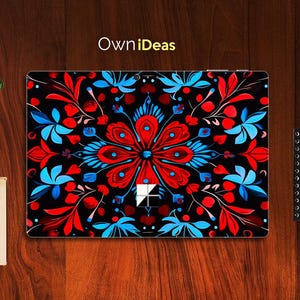 Surface Pro Skin Red Flowers Pattern Custom Personalized Gift for Girlfriend for Surface Pro 9 8 7 6 5 4 3 X, Surface Go, Surface Go 2, Go 3