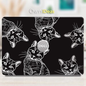 Dell Laptop Decal Line Cat Design Personalized Gift Custom Decal for XPS Latitude Inspiron Vostro Alienware Precision Series
