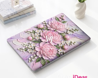HP Laptop Skin Impasto Peony Floral Laptop Vinyl Decal Thanksgiving Gif for Spectre Envy Pavilion Victus Omen Zbook Elite Probook Series