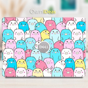Pegatina para teclado de computadora portátil Dell con diseño de cerdo adorable y exclusivo para XPS, Latitude, Vostro, Inspiron, Precision, Alienware