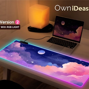 Aesthetic Desk Mat Viking Lovers Gift Colorful Cloud Mousemat Aesthetic Mouse Pads Large RGB Light Deskmat Extra Large Desk Pad