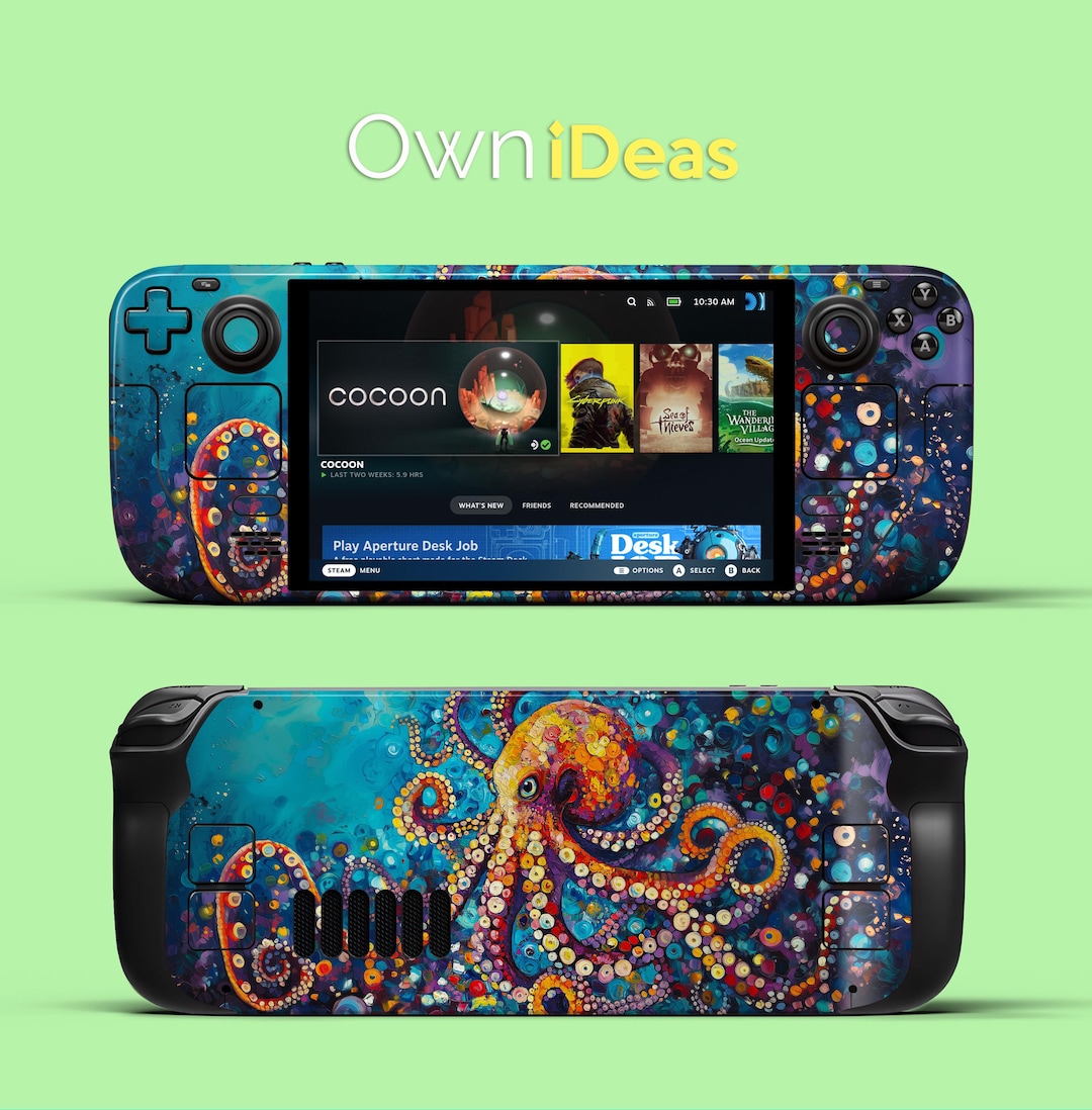 Steam Deck Skin Unique Colorful Octopus Design Game Console Accessories steam-deck-skin-unique-colorful-octopus-design-game-console-accessories