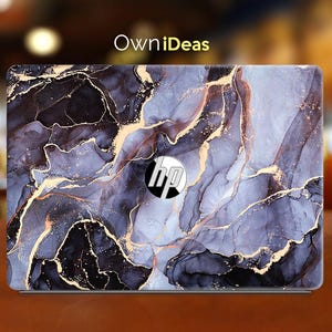 Hp Envy X360 Skin Black Gold Marble Texture Glitter Decal Personalized Gift Fits Spectre Envy Pavilion Victus Omen Zbook Elite Probook