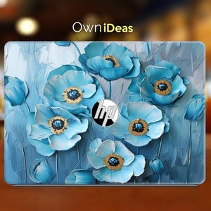 HP laptopsticker blauw bloemenpatroon Gepersonaliseerd cadeau voor vriendin For Spectre Envy Pavilion Victus Omen Zbook Elite Probook-serie