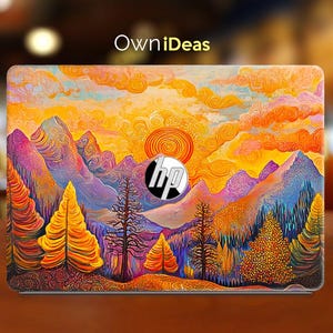 Hp Envy Laptop Skin Colorful Vibrant Mountain View Pattern Personalized Gift for Spectre Pavilion Victus Omen Zbook Elite Probook Series