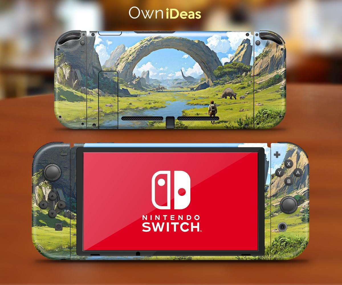 Green Jurassic World Switch Lite Skin Unique Customizable Birthday