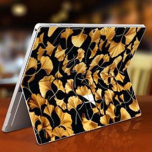 Surface Pro 11 Skin Gold Leaf Pattern Custom Personalized Gift for Surface Pro 9 8 7 6 5 4 3 X Surface Go Surface Go 2 Go 3