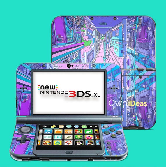 New 2ds Skin With Transparent Protective Hard Shell City Pattern