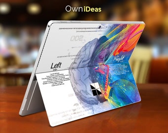 Adesivos Surface 12 com design de cérebro esquerdo e direito, presentes personalizados adequados para Surface Pro 9 8 7 6 5 4 3 X, Surface Go, Surface Go 2, Go 3